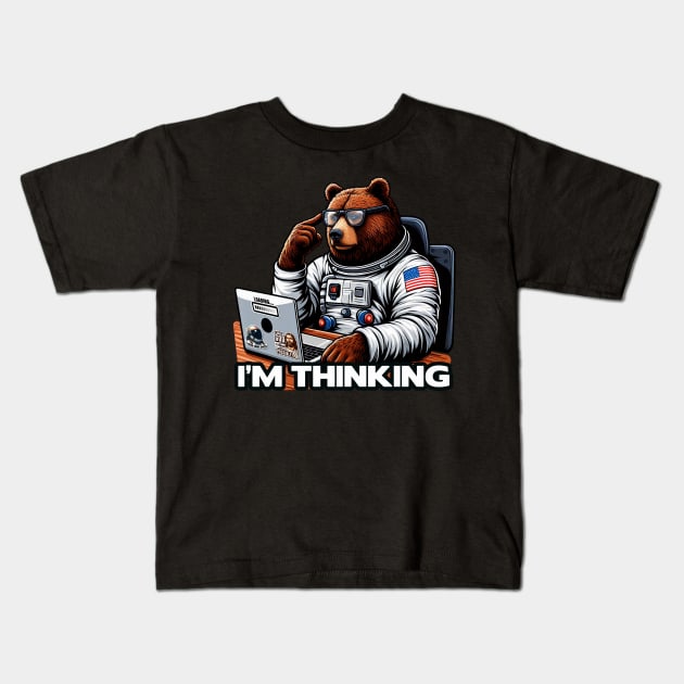 I'm Thinking meme Grizzly Bear Kids T-Shirt by Plushism